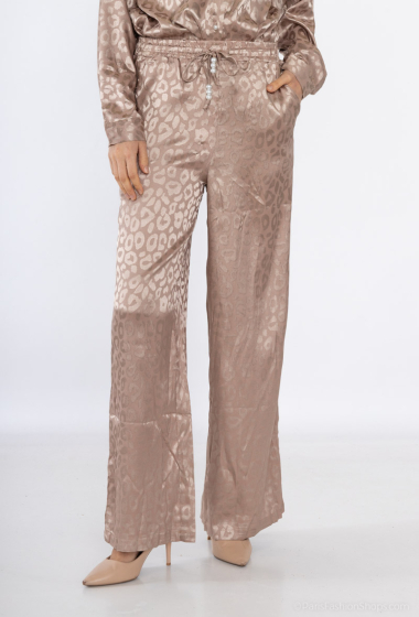 Wholesaler Loriane - Satin Trousers, Leopard Print