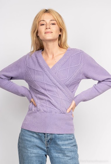Wholesaler Loriane - Cable knit wrap jumper
