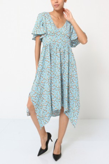 Wholesaler Loriane - Asymetrical dress with flower print