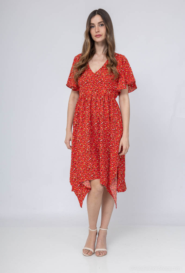 Wholesaler Loriane - Asymetrical dress with flower print