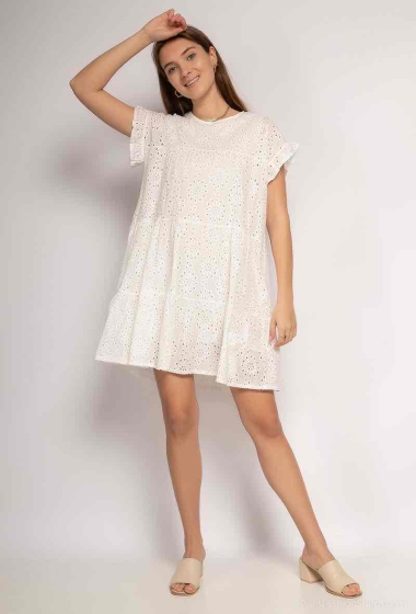 Wholesaler Loriane - Embroidered and perforated dress