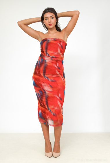 Wholesaler Loriane - Printed strapless dress