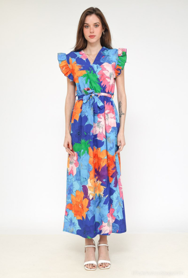 Wholesaler Loriane - Flower printed wrap dress