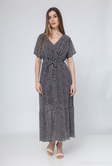 Wholesaler Loriane - Spot printed wrap dress