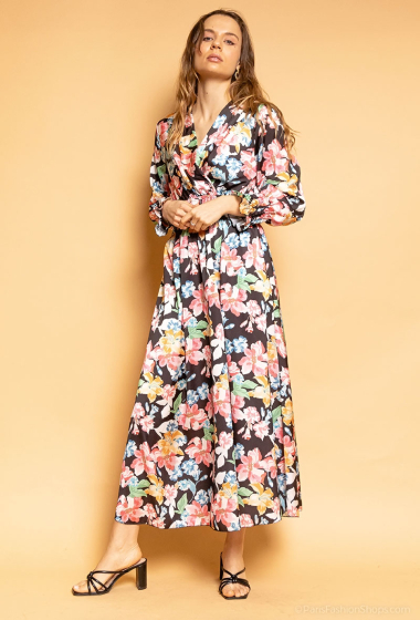 Wholesaler Loriane - Flower printed wrap dress
