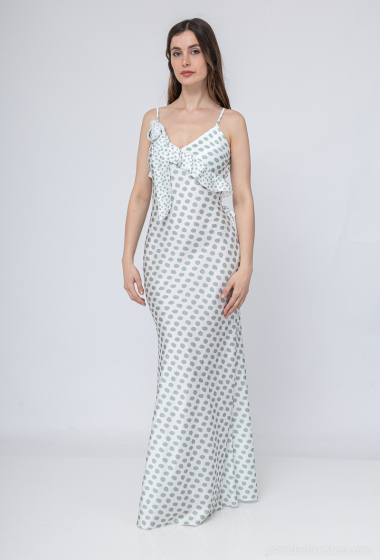 Großhändler Loriane - Kleid mit langen Trägern und Polka-Dot-Print
