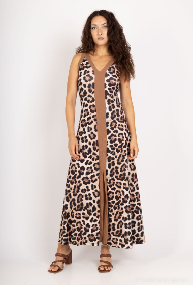 Wholesaler Loriane - Long leopard print strap dress