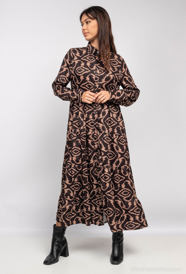 Grossiste Loriane - Robe longue à imprimé abstrait