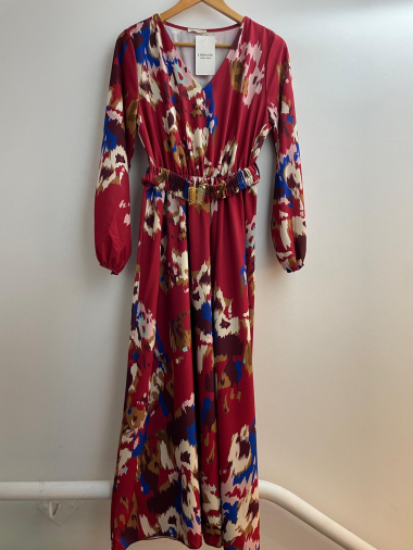 Großhändler Loriane - Langes Kleid mit Grafikdruck