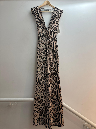 Mayorista Loriane - Vestido largo con estampado de leopardo
