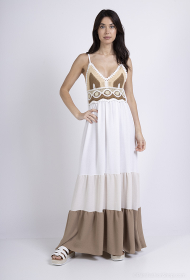 Wholesaler Loriane - Long embroidered dress with strap