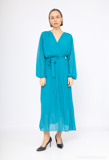 Wholesaler Loriane - Pleated maxi wrap dress