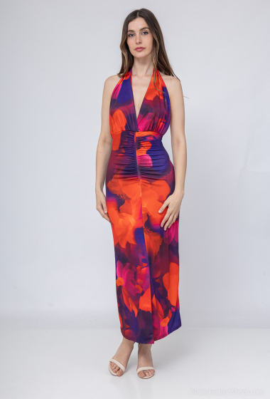 Wholesaler Loriane - Long printed backless dress