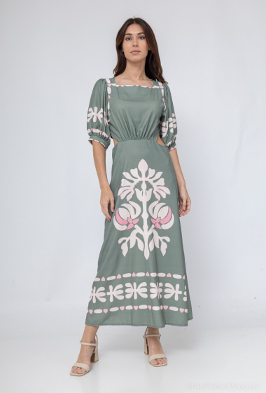 Großhändler Loriane - Langes Kleid mit Blumendruck
