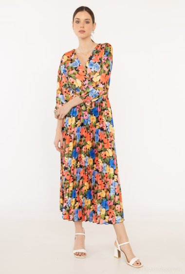 Wholesaler Loriane - Wrap dress with flower print