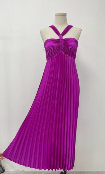 Wholesaler Loriane - Long pleated satin dress