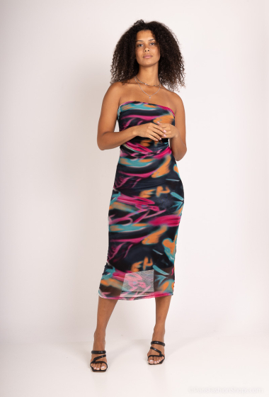 Wholesaler Loriane - mid-length dress with viscose lining