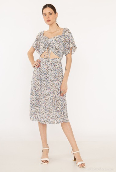 Wholesaler Loriane - Midi dress with flower print