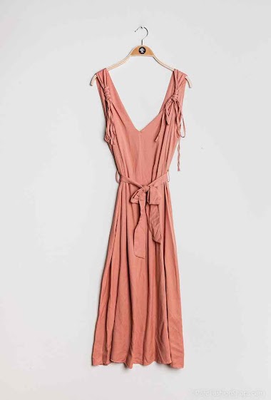 Wholesaler Loriane - Midi V-necked dress with string