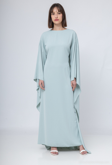 Großhändler Loriane - Langes muslimisches Kleid mit Gürtel, einfarbig