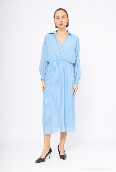 Wholesaler Loriane - Plain Dress, Mid-Long, Pleated