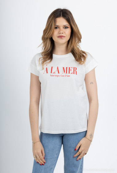 Grossiste Loriane - T-shirt imprimé "à la mer"