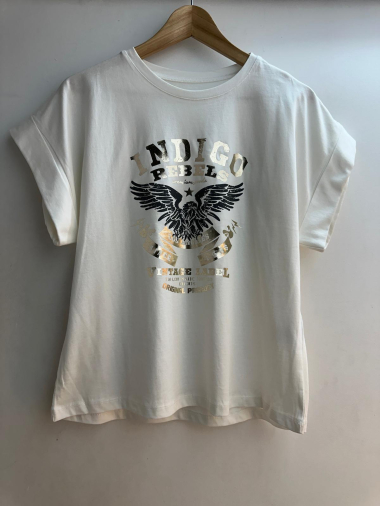 Grossiste Loriane - T-shirt imprimé Aigle "INDIGO REBELS"