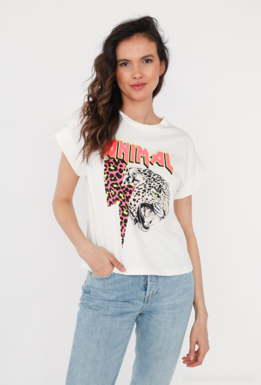 Grossiste Loriane - T-shirt imprimé "animal"