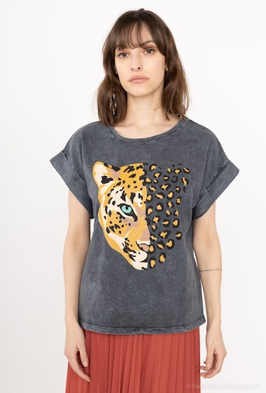 Wholesaler Loriane - Printed t-shirt tiger