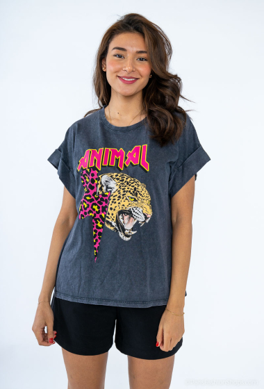 Wholesaler Loriane - Printed t-shirt "animal"