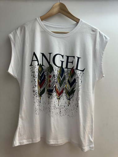Wholesaler Loriane - Eagle printed t-shirt "INDIGO REBELS"