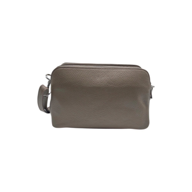 Grossiste LOUISA LEE - SAC 3 COMPARTIMENT CUIR GRAINE ALESSIA TAUPE
