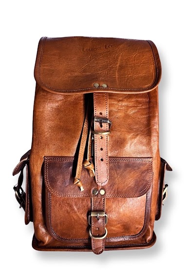 Wholesaler LOUISA LEE - Leather backpack 3 pockets 40cm