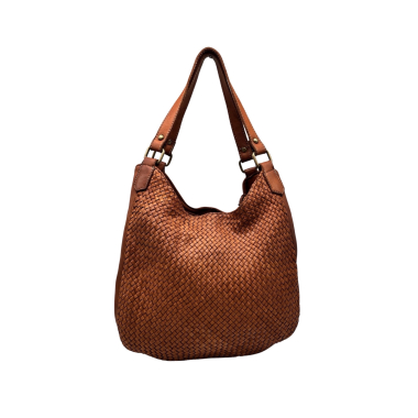 Grossiste LOUISA LEE - SAC EPAULE CUIR TRESSE VINTAGE YVONNE