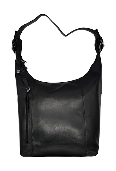 Wholesaler LOUISA LEE - Axel black leather shoulder bag