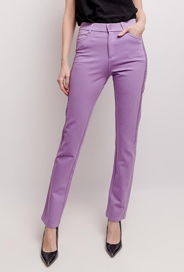 Grossiste Graciela Paris - Pantalon avec bandes latérales en strass