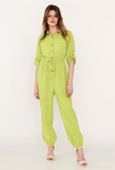 Wholesaler Lovie Look - Plain cotton linen jumpsuit