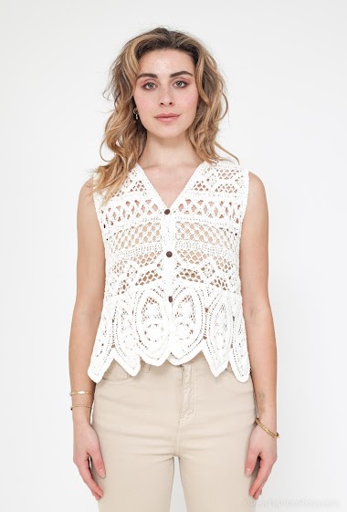 Wholesaler Lovie Look - Sleeveless lace cardigan