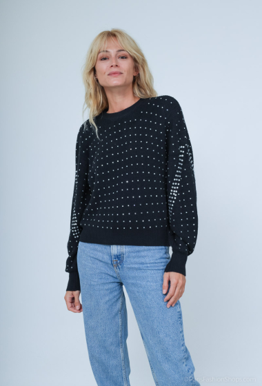 Wholesaler Lovie Look - Sweater with rhinestones
