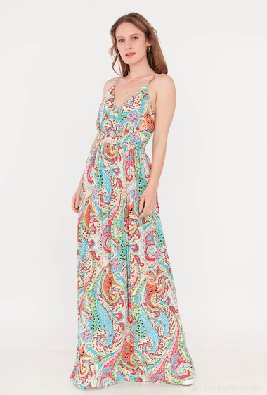 Wholesaler Lovie Look - Flower printed wrap dress