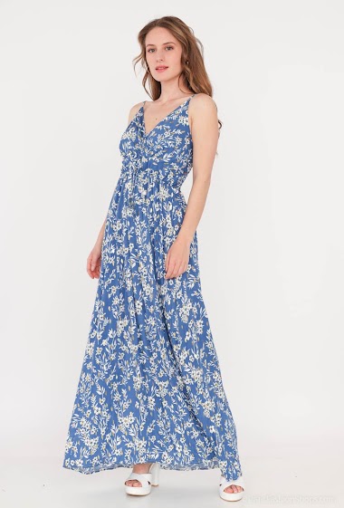 Wholesaler Lovie Look - Flower printed wrap dress