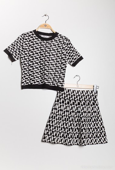 Wholesaler Lovie Look - Houndtsooth top and skirt