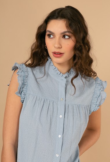 Wholesaler LOVIE & Co - Striped shirt with ruffles