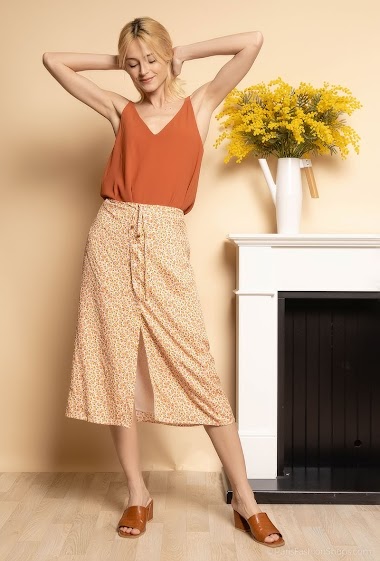 Wholesaler LOVIE & Co - Floral Print Midi Skirt