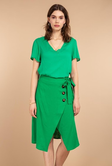 Wholesaler LOVIE & Co - Wrap midi skirt
