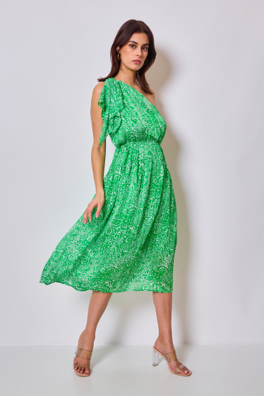 Großhändler LOVIE & Co - LOVIE – Asymmetrisches Kleid mit Blumendruck