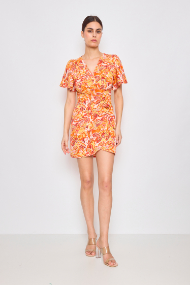 Wholesaler LOVIE & Co - LOVIE - Short summer wrap dress with floral print