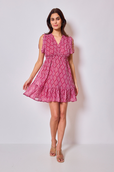 Großhändler LOVIE & Co - LOVIE – Kurzes glitzerndes OLORA-Kleid zum Bedrucken