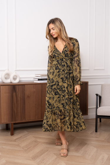 Wholesaler LOVIE & Co - LOVIE - DILLE long printed lurex dress