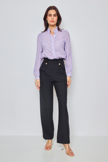 Wholesaler LOVIE & Co - High-waisted plain straight pants
